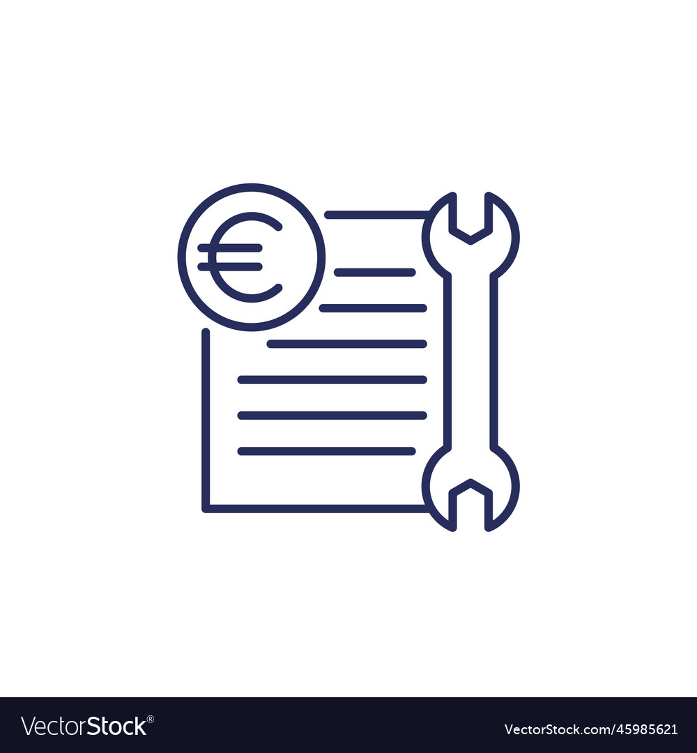 Reparieren Rechnungen Kostenlinie Icon mit Euro
