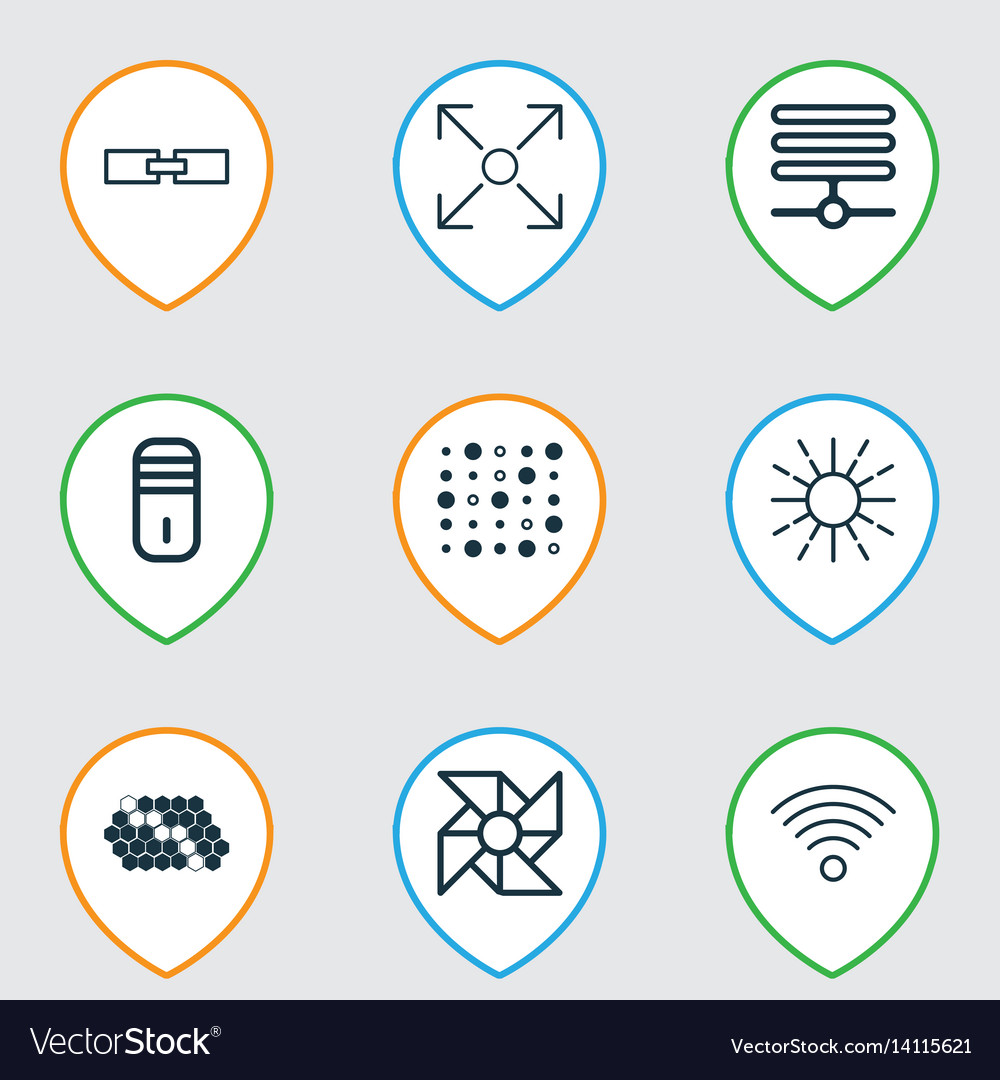 Set of 9 machine learning icons includes related