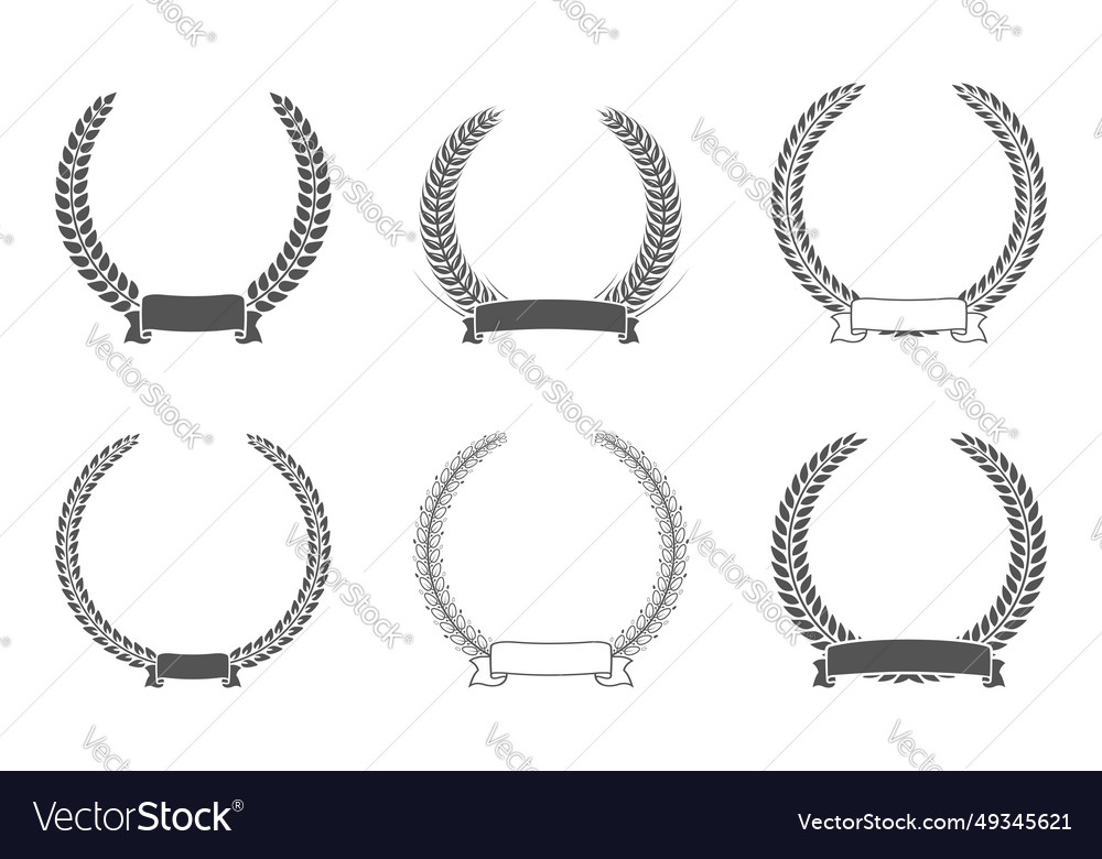 Set of different black and white silhouette vector image Set of different black and white silhouette