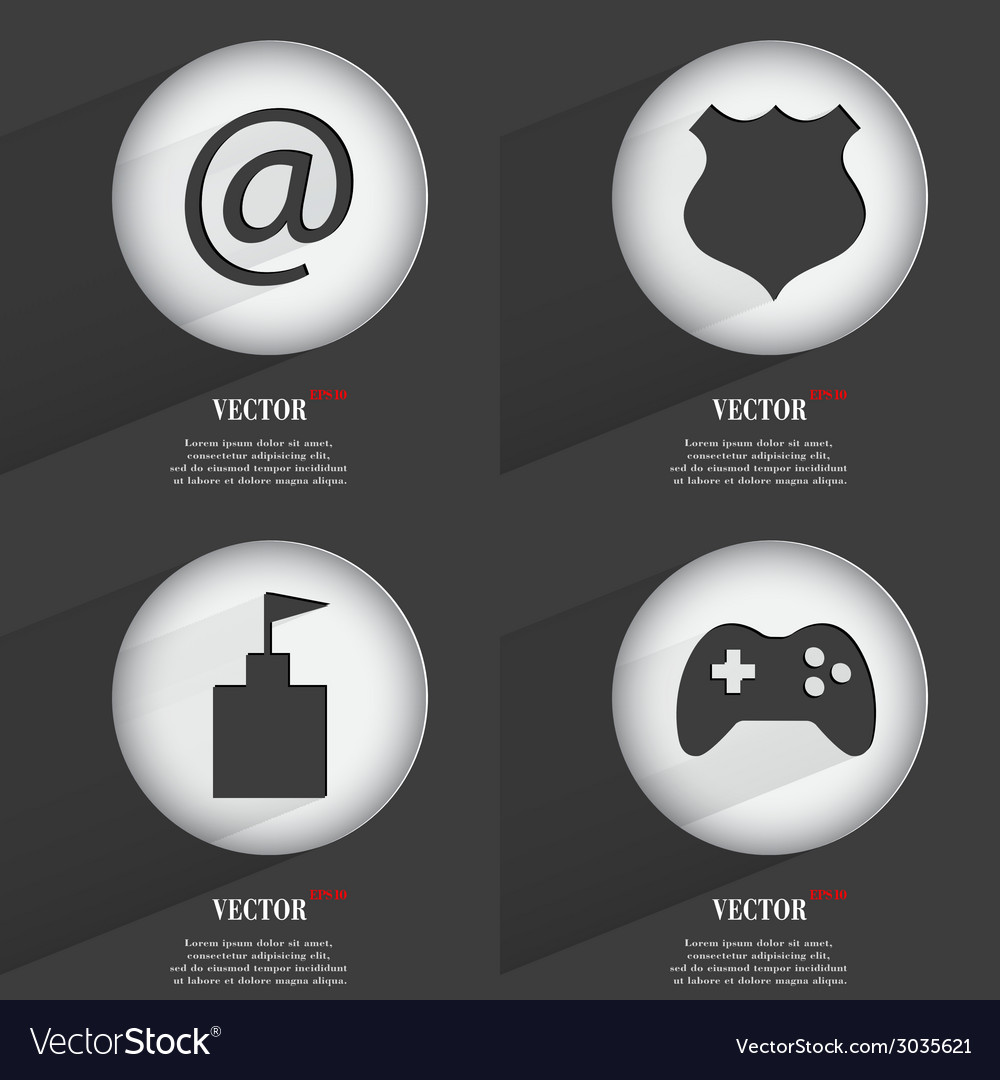 Set of one-color web buttons flat design simple