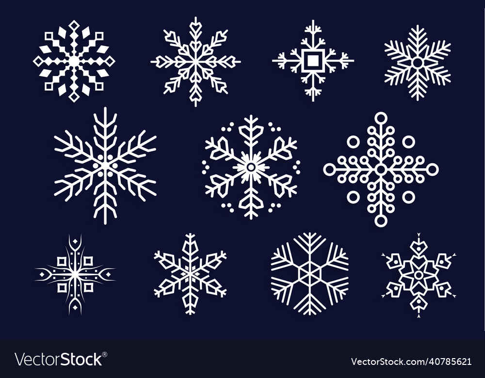 Snowflakes doodle hand drawn for christmas design vector image Snowflakes doodle hand drawn for christmas design