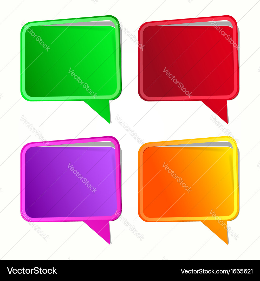Speech bubble labels set Royalty Free Vector Image