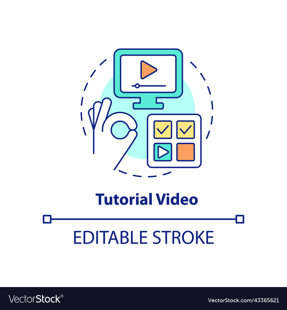 Tutorial video concept icon Royalty Free Vector Image