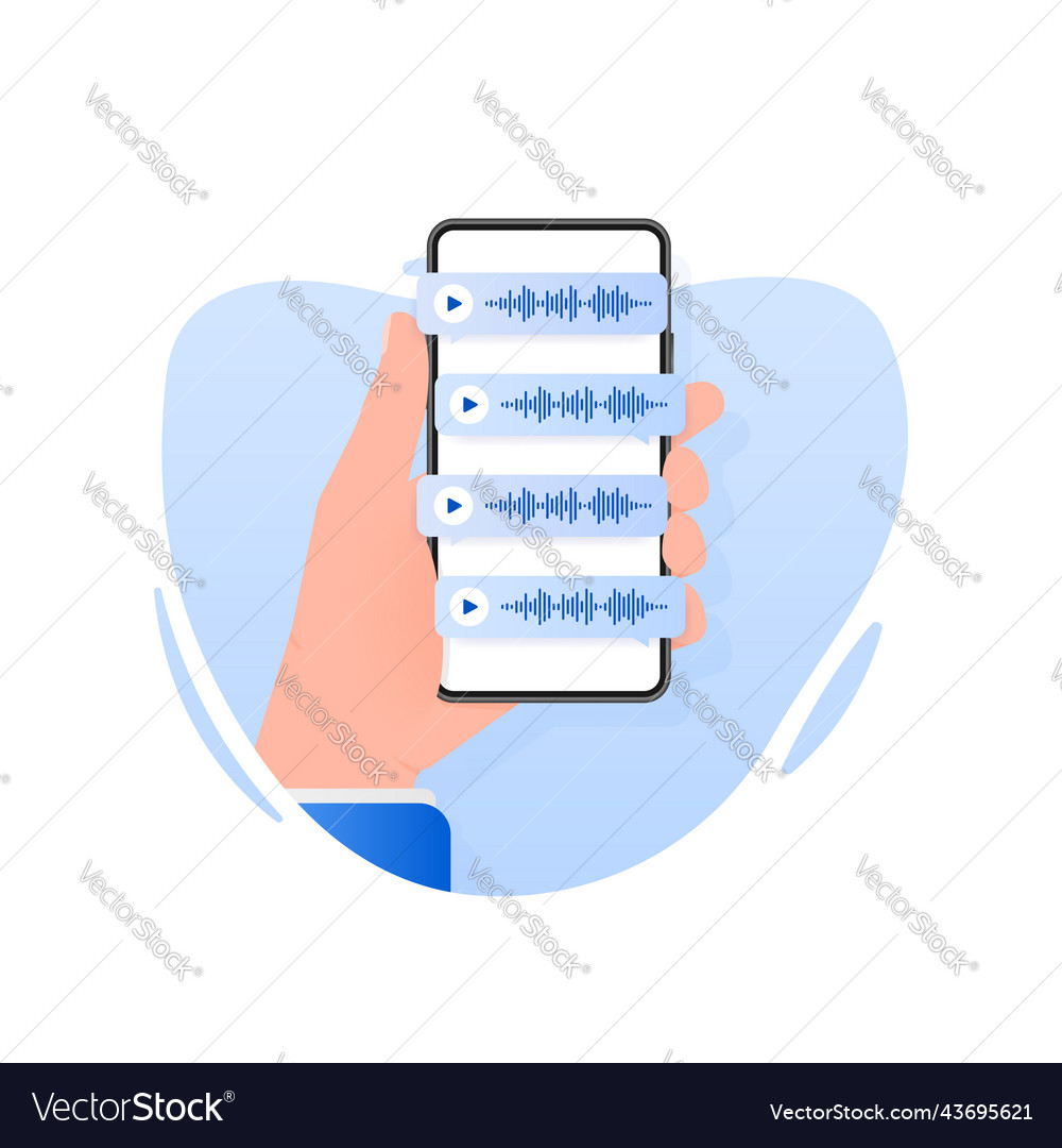 Voice messages bubbles message notification vector image Voice messages bubbles message notification