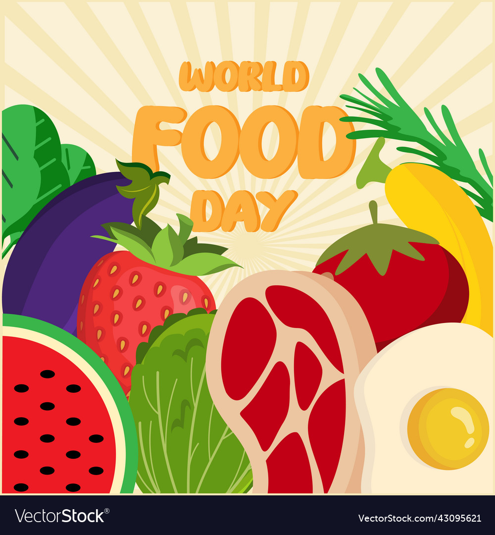 World food day logo background design of assorted