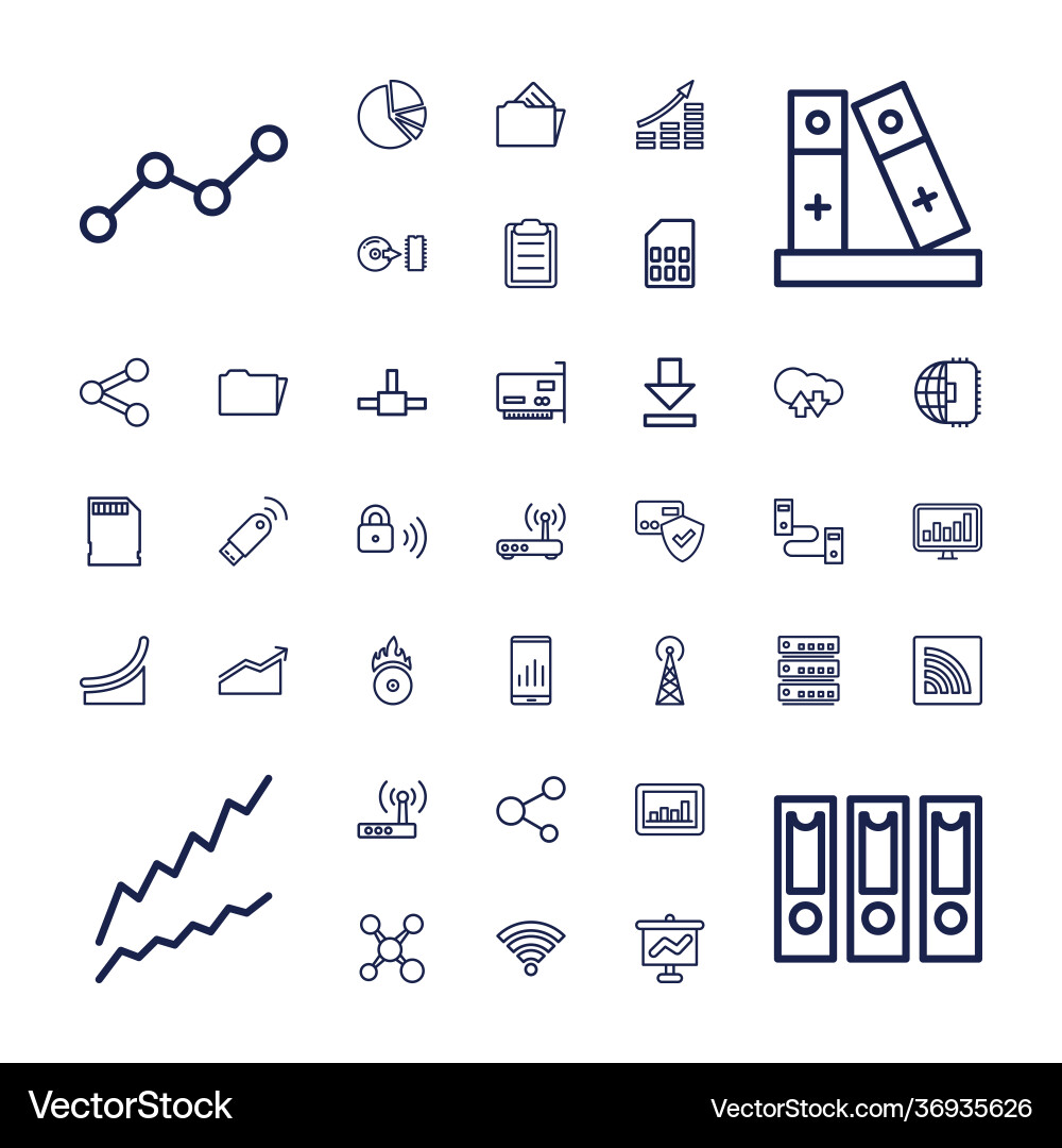 37 data icons Royalty Free Vector Image - VectorStock