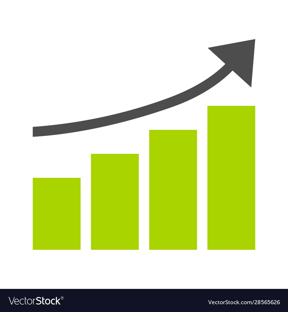 Bar graph chart icon can be used for mobile apps vector image Bar graph chart icon can be used for mobile apps