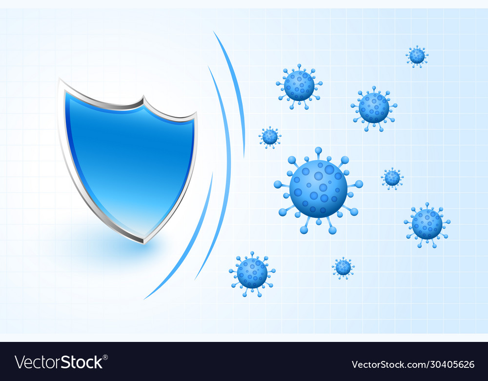 Covid19-19 coronavirus protection shield stopping Vector Image