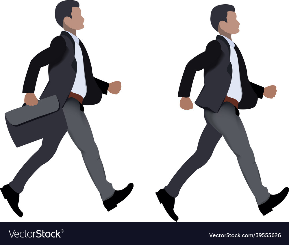 Distinguished person with bag walks quickly Vector Image