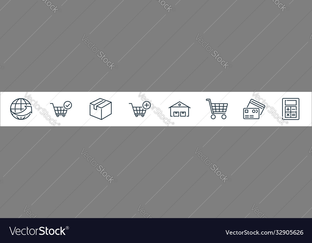 Ecommerce line icons linear set quality vector image Ecommerce line icons linear set quality