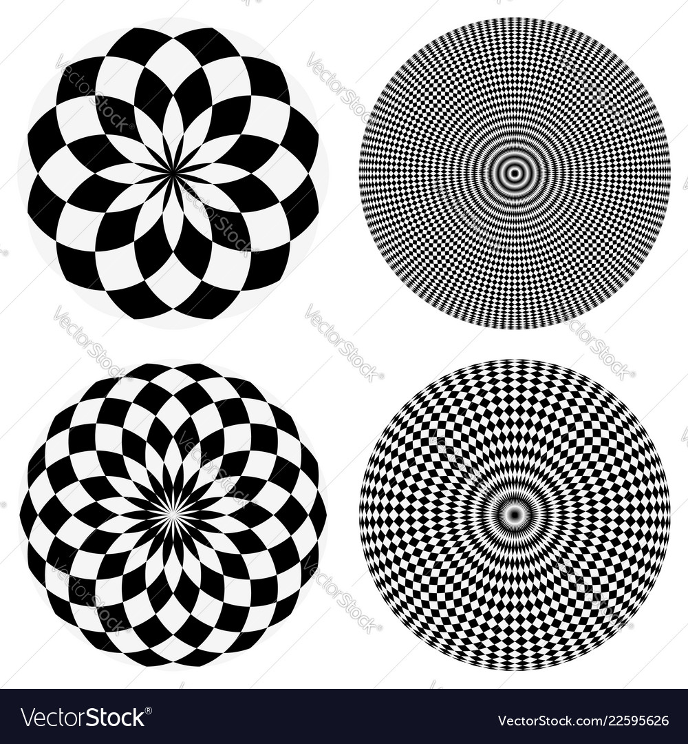 Elements with checkered marble-like circular
