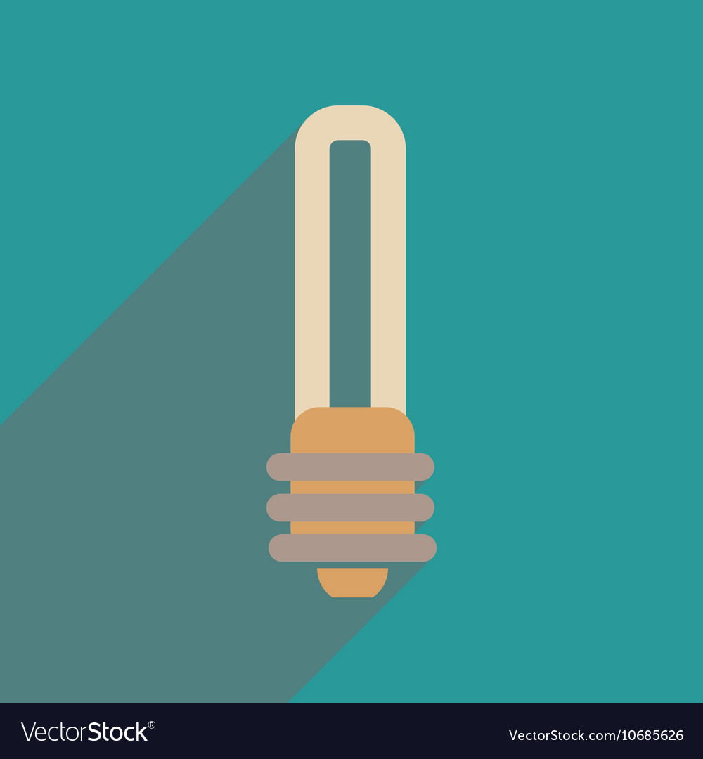 Flat web icon with long shadow eco light bulb