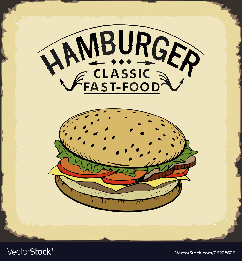 Hamburger classic fast food color