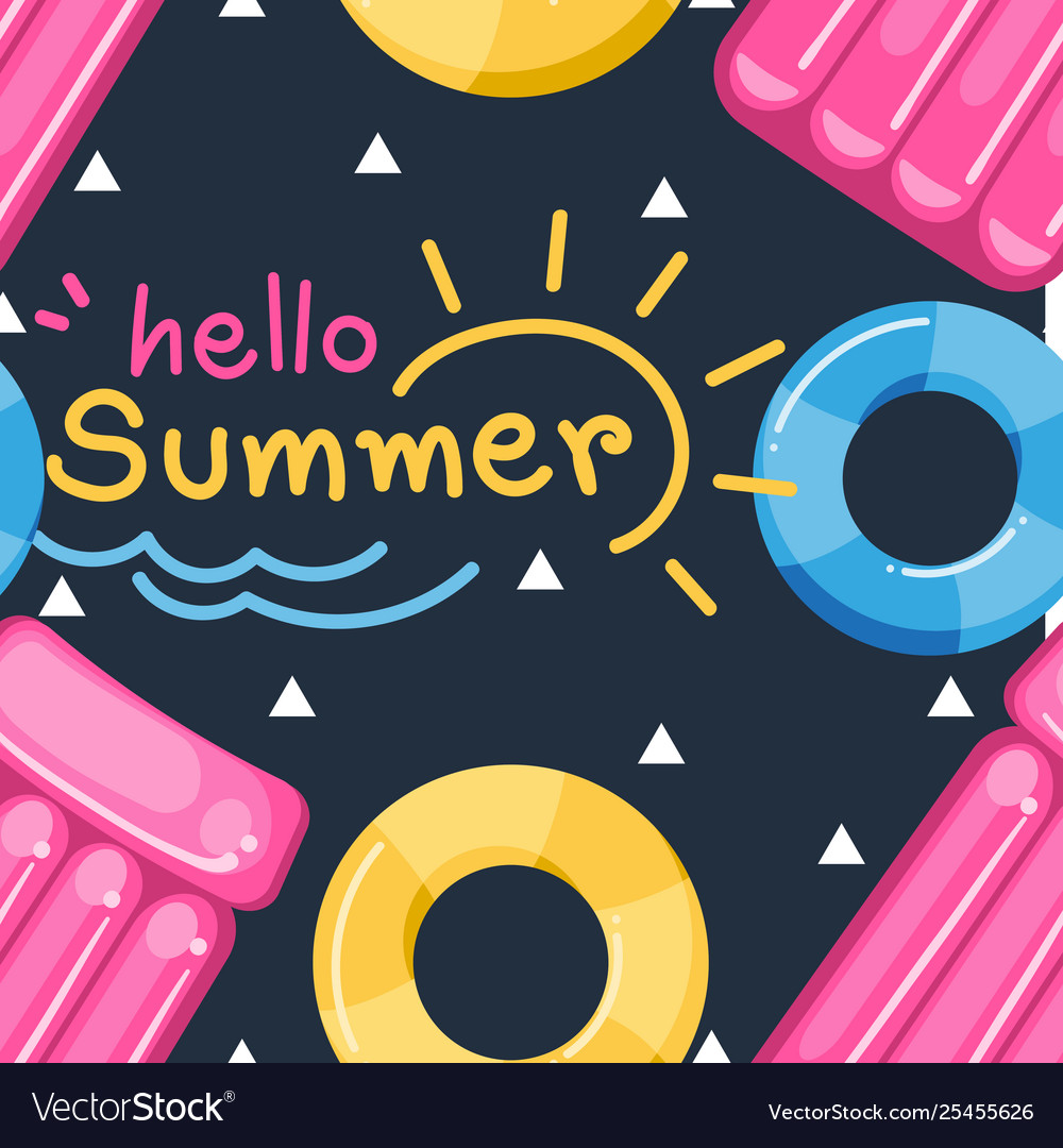 Hello summer seamless pattern