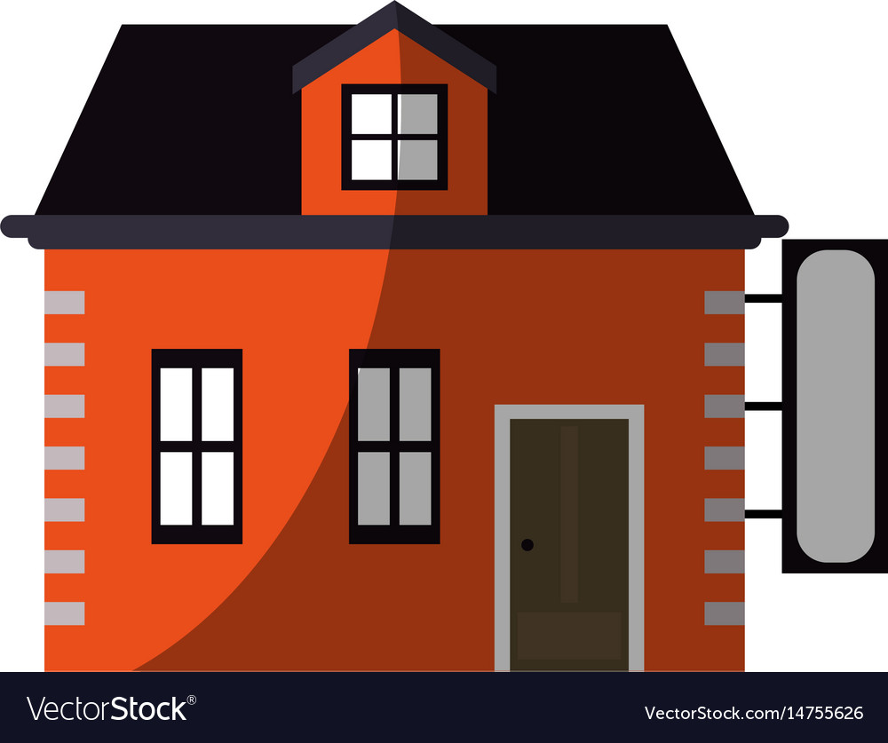 House store with blank sign icon image