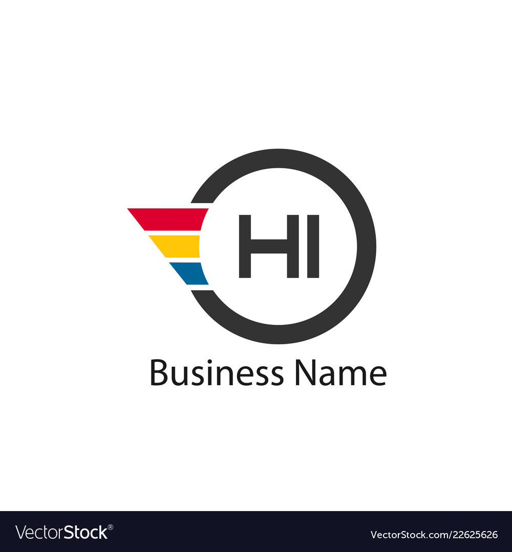 Initial letter hi logo template design