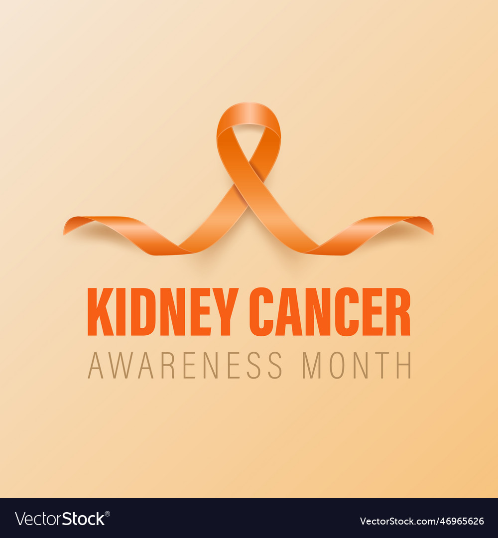 Kidney Cancer Banner Card Placard With 3d Vector Image Kidney Cancer Banner Card Placard With 3d Vector Image