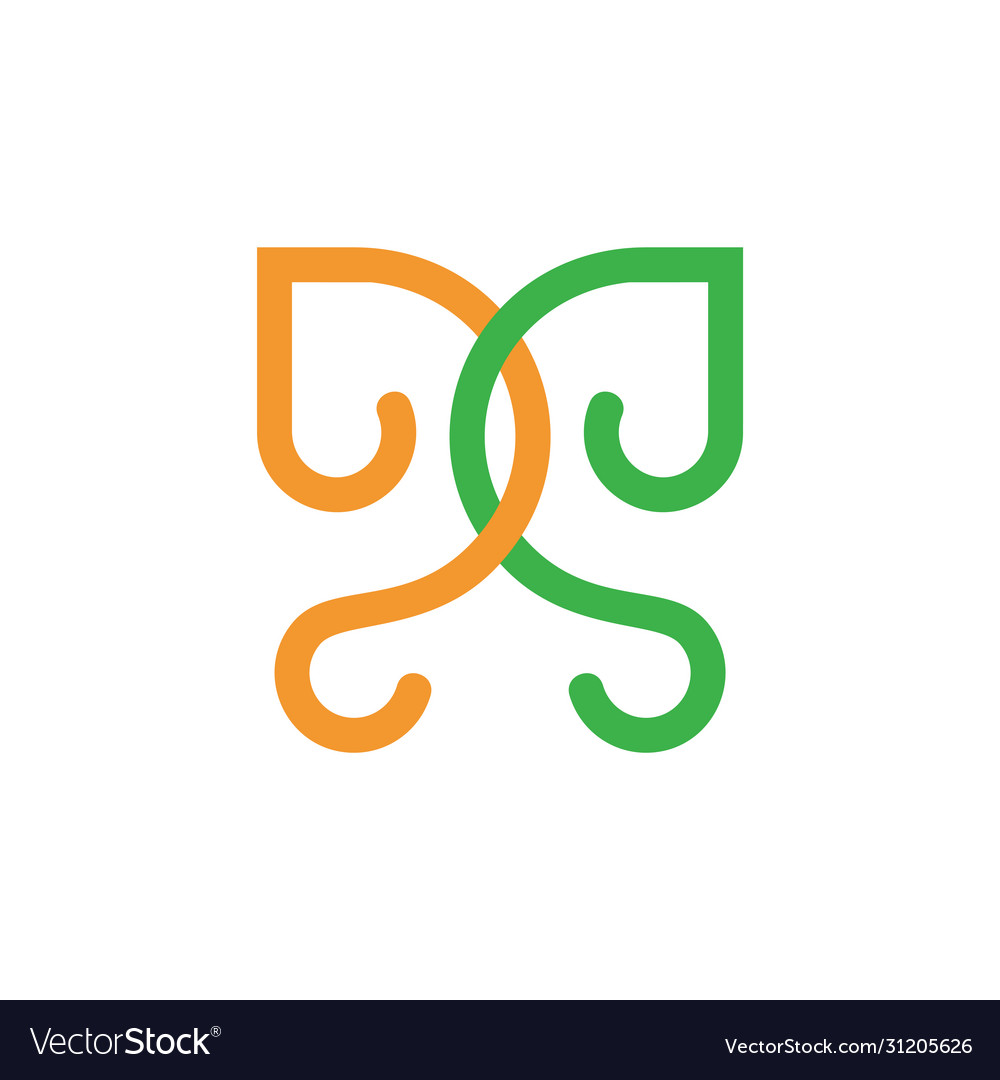 Letters dd linked curves line loop design logo Vector Image Letters dd linked curves line loop design logo