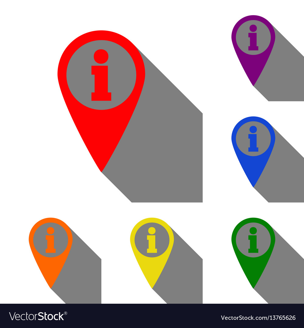 Kartenzeiger mit Informationszeichen Rot vector image Kartenzeiger mit Informationszeichen Rot