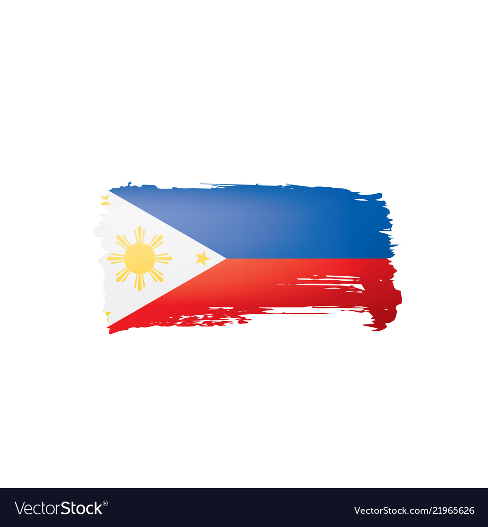 Philippines flag on a white Royalty Free Vector Image