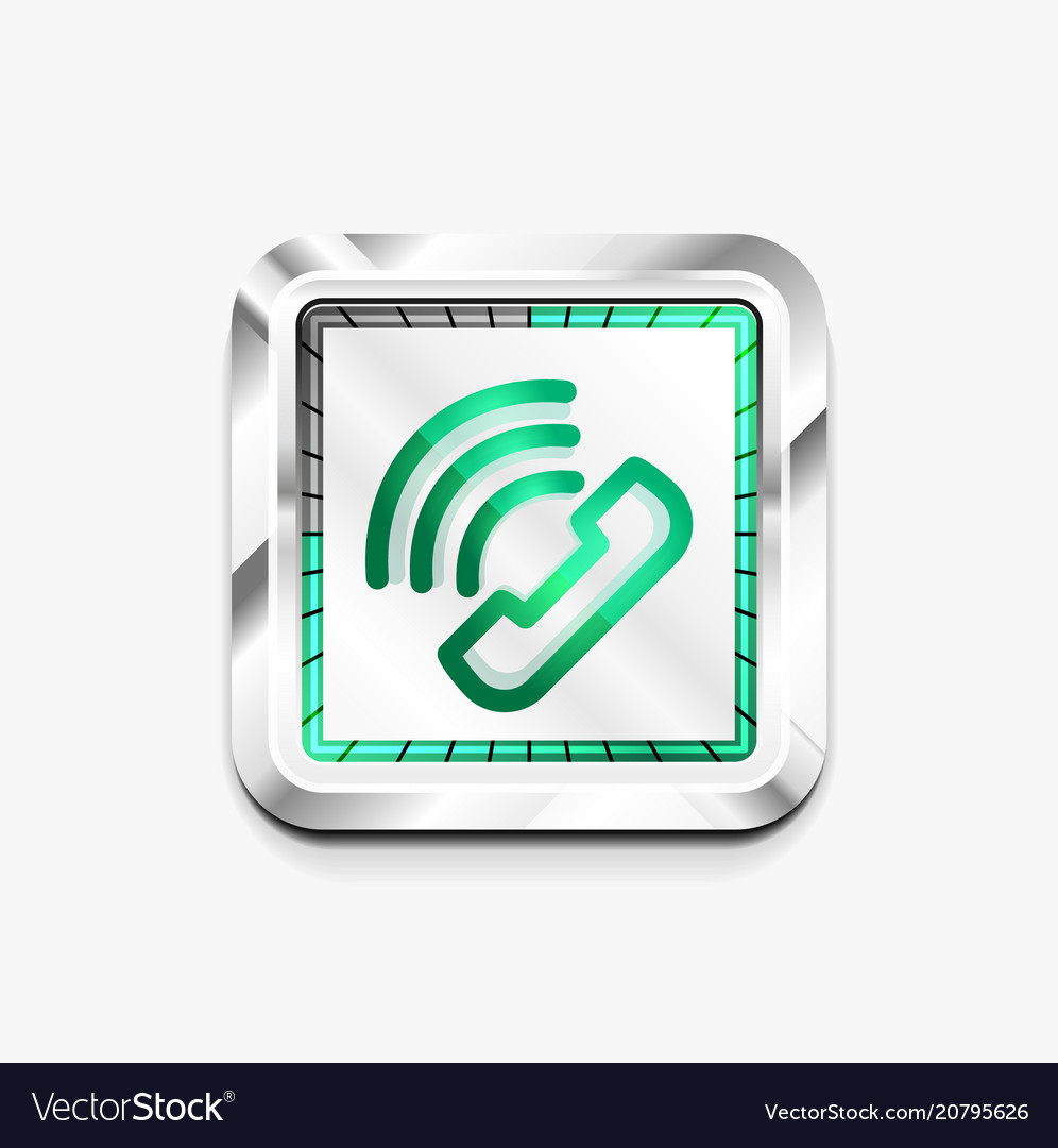Phone button call support idea vector image Phone button call support idea