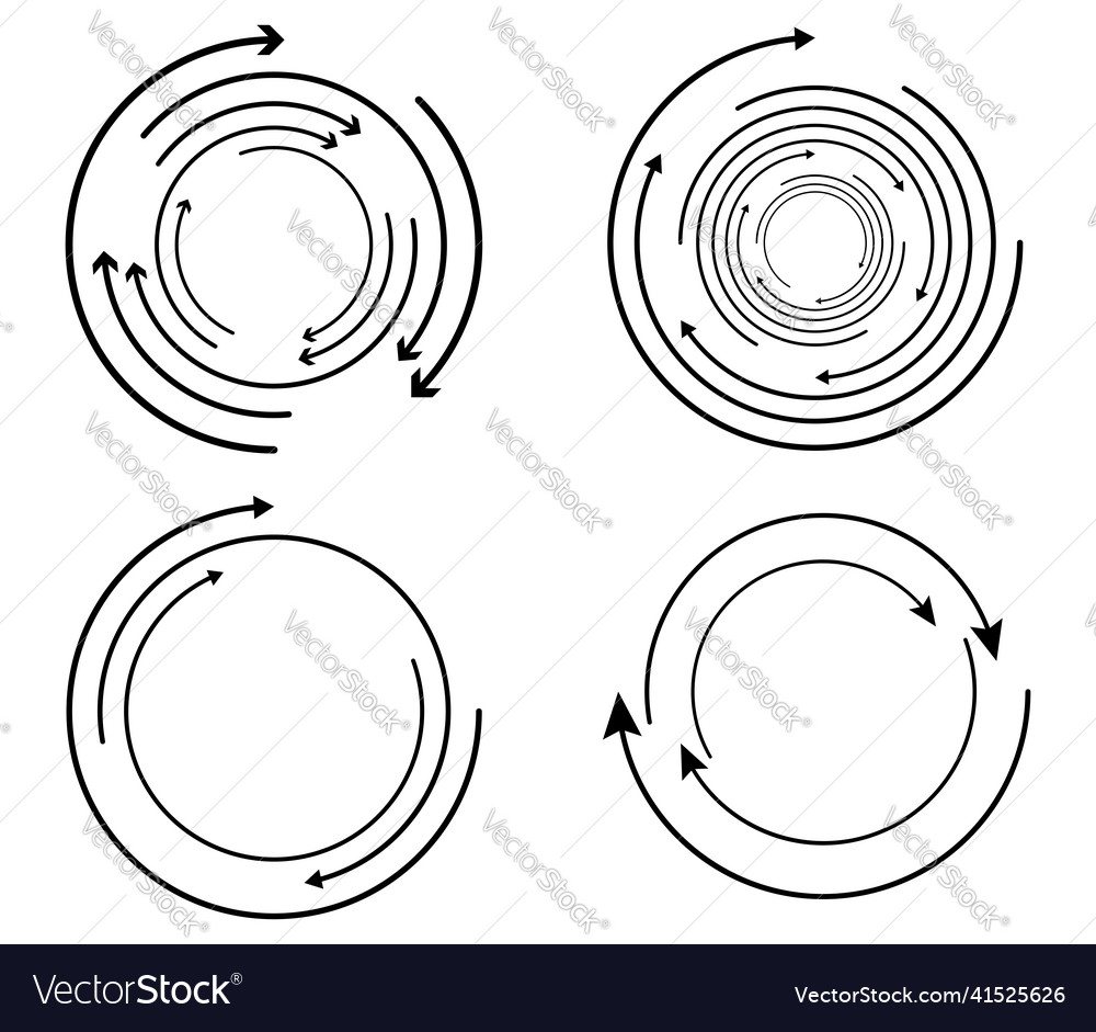 Random circular cycle arrow element spiral