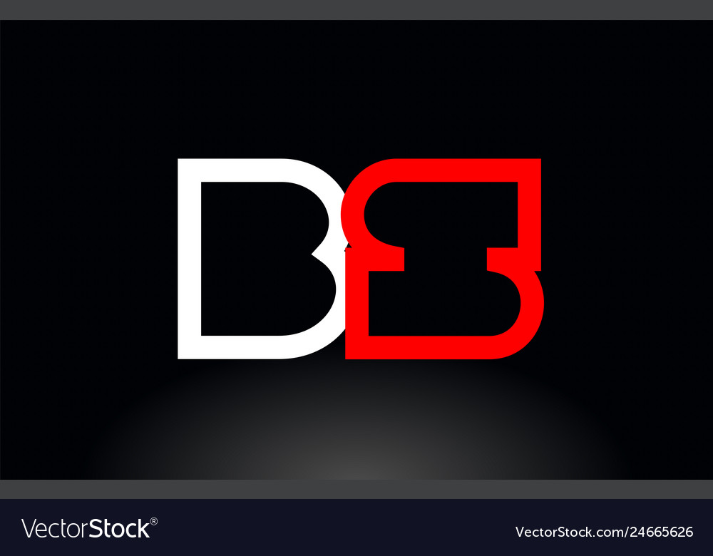 Red white alphabet letter bs b s combination