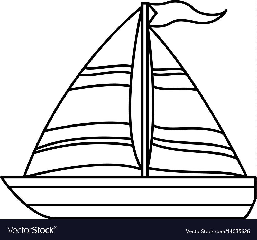 Sail boat isolated Royalty Free Vector Image - VectorStock