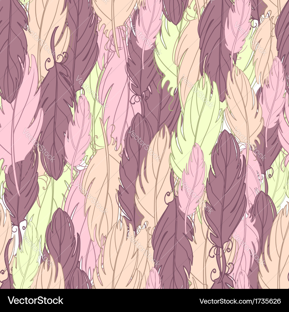 Seamless pattern with feather Royalty Free Vector Image