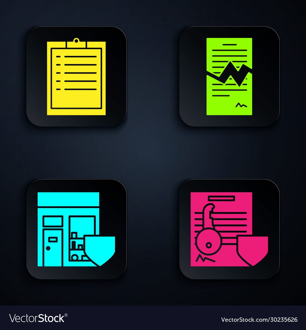 Set document with key shield clipboard vector image Set document with key shield clipboard