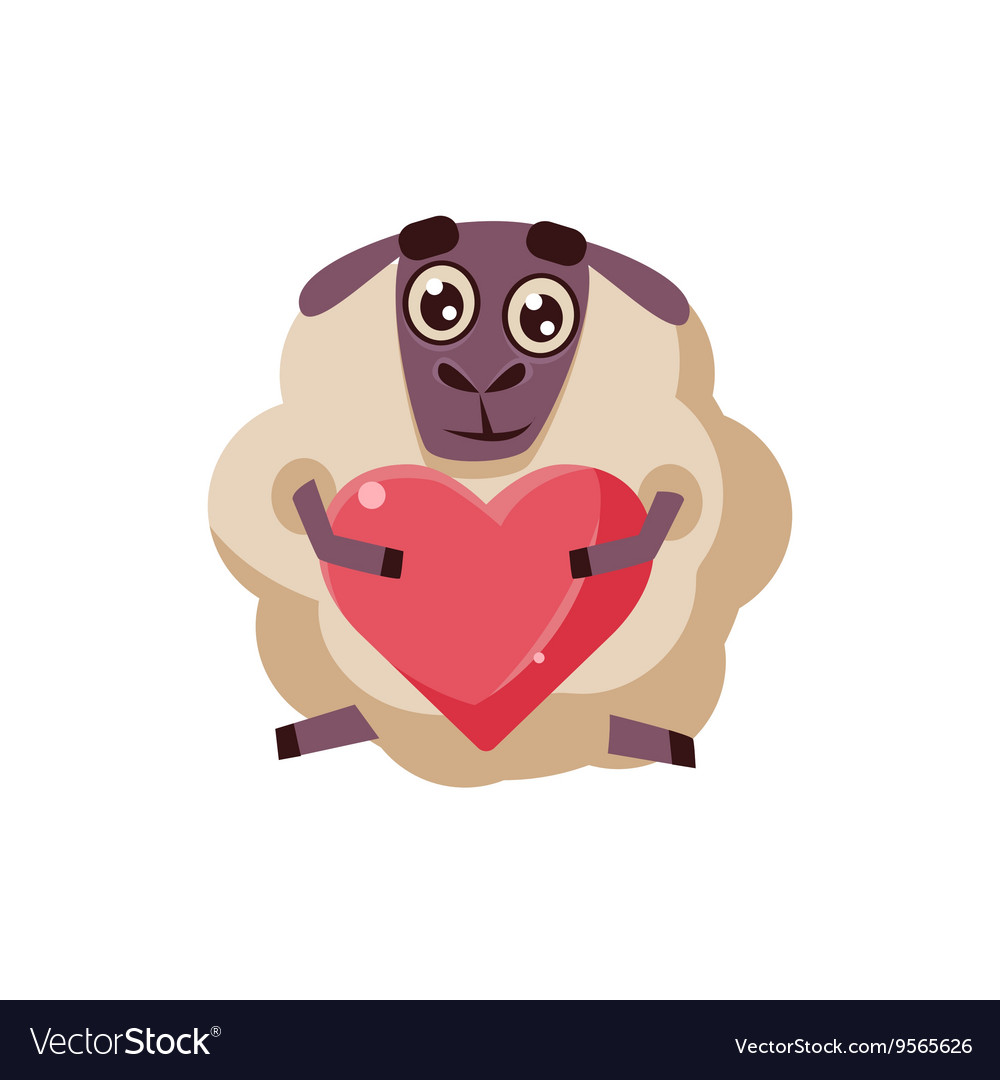 Sheep holding a heart