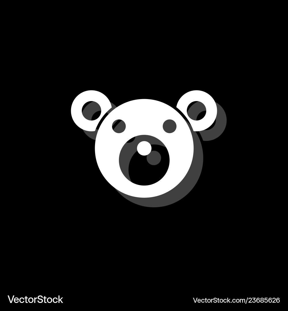 Teddy bear icon flat Royalty Free Vector Image
