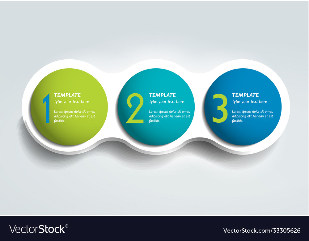 Three steps elements bubble chart scheme diagram vector image Three steps elements bubble chart scheme diagram