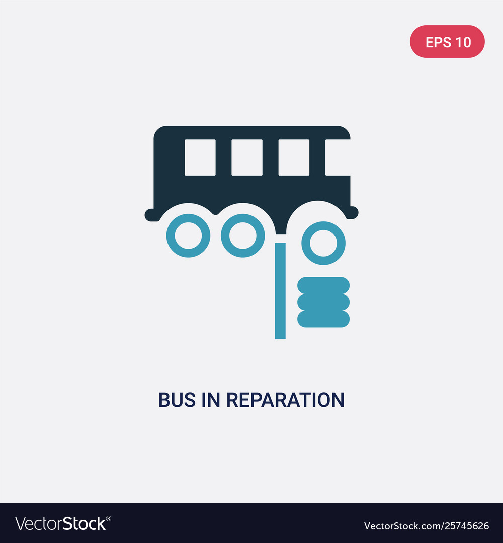 Two color bus in reparation icon from mechanicons
