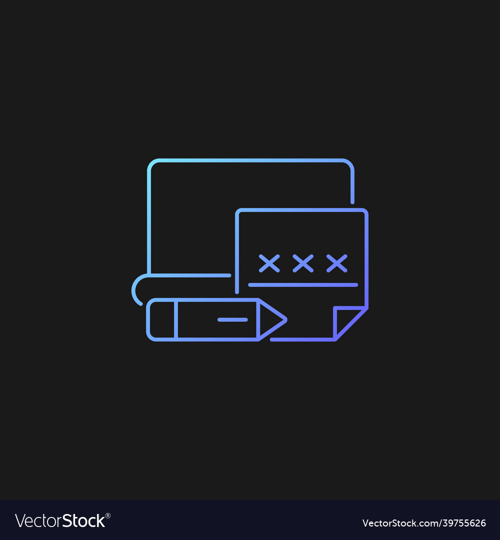Using post it to remember password gradient icon vector image Using post it to remember password gradient icon