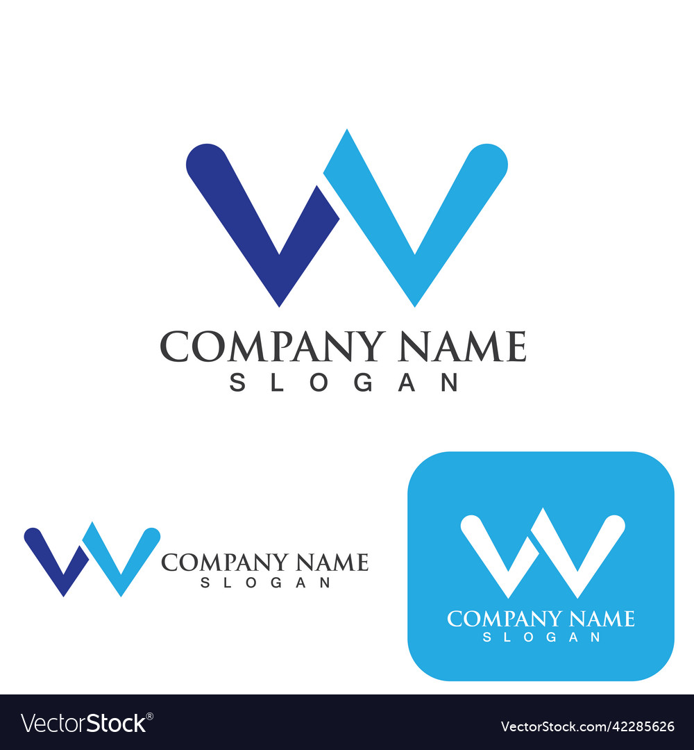 W letter business corporate logo Royalty Free Vector Image