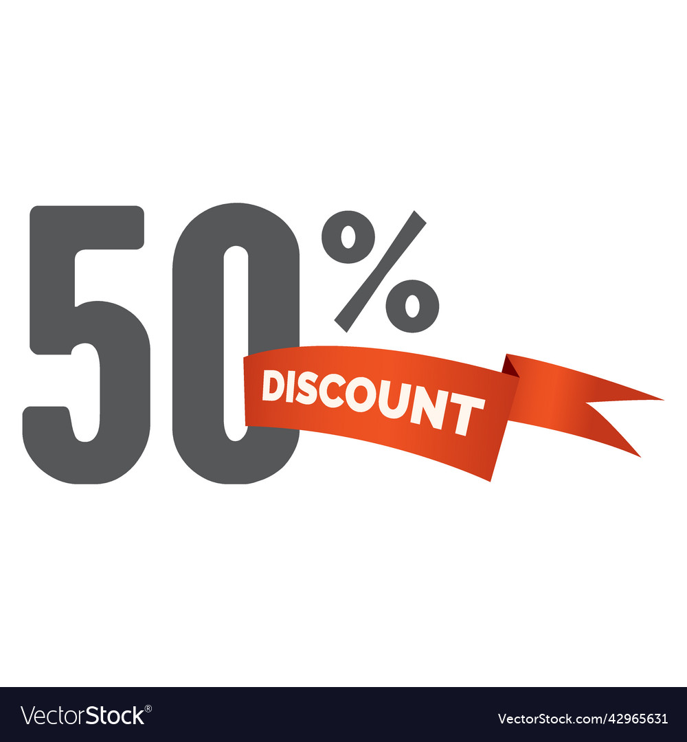 50 percent discount sale tag