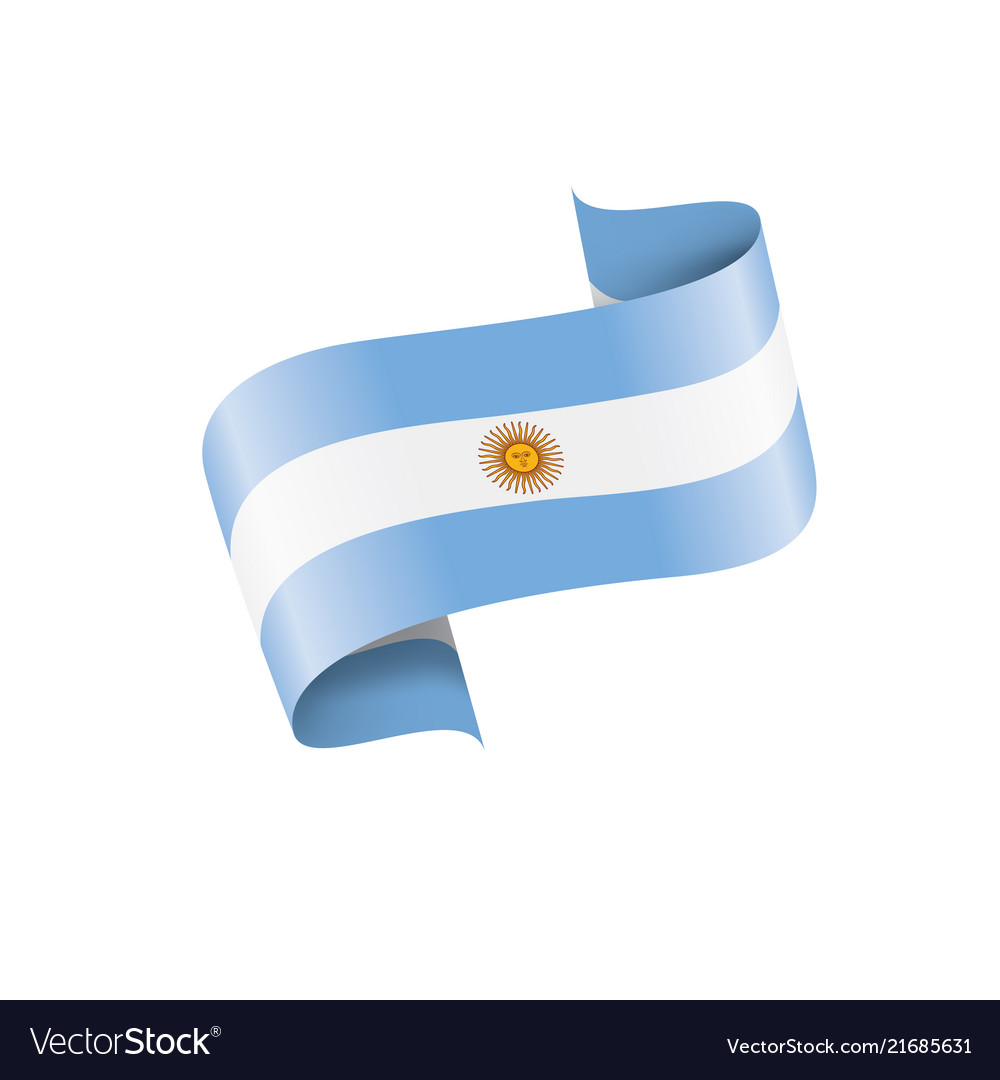 Argentina flag on a white