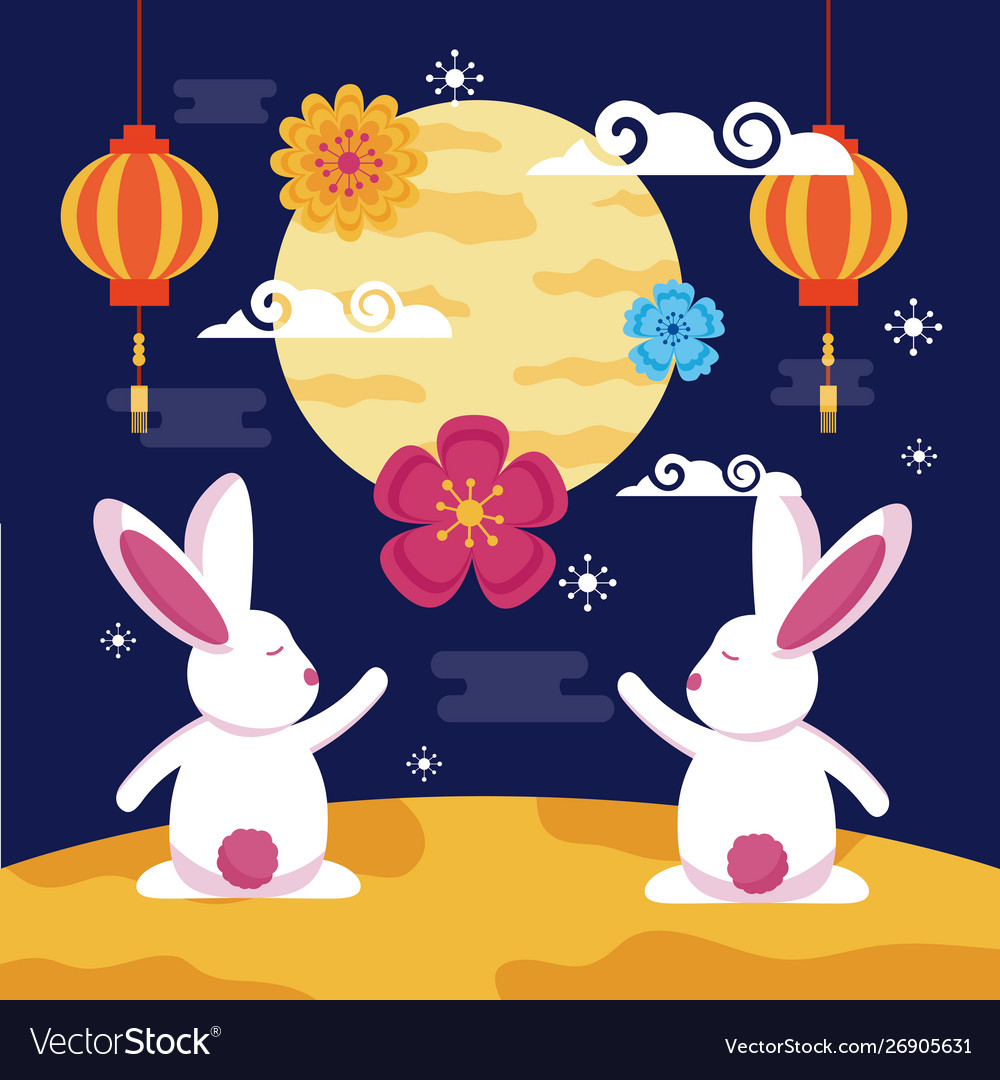 Celebration mid autumn festival card Royalty Free Vector