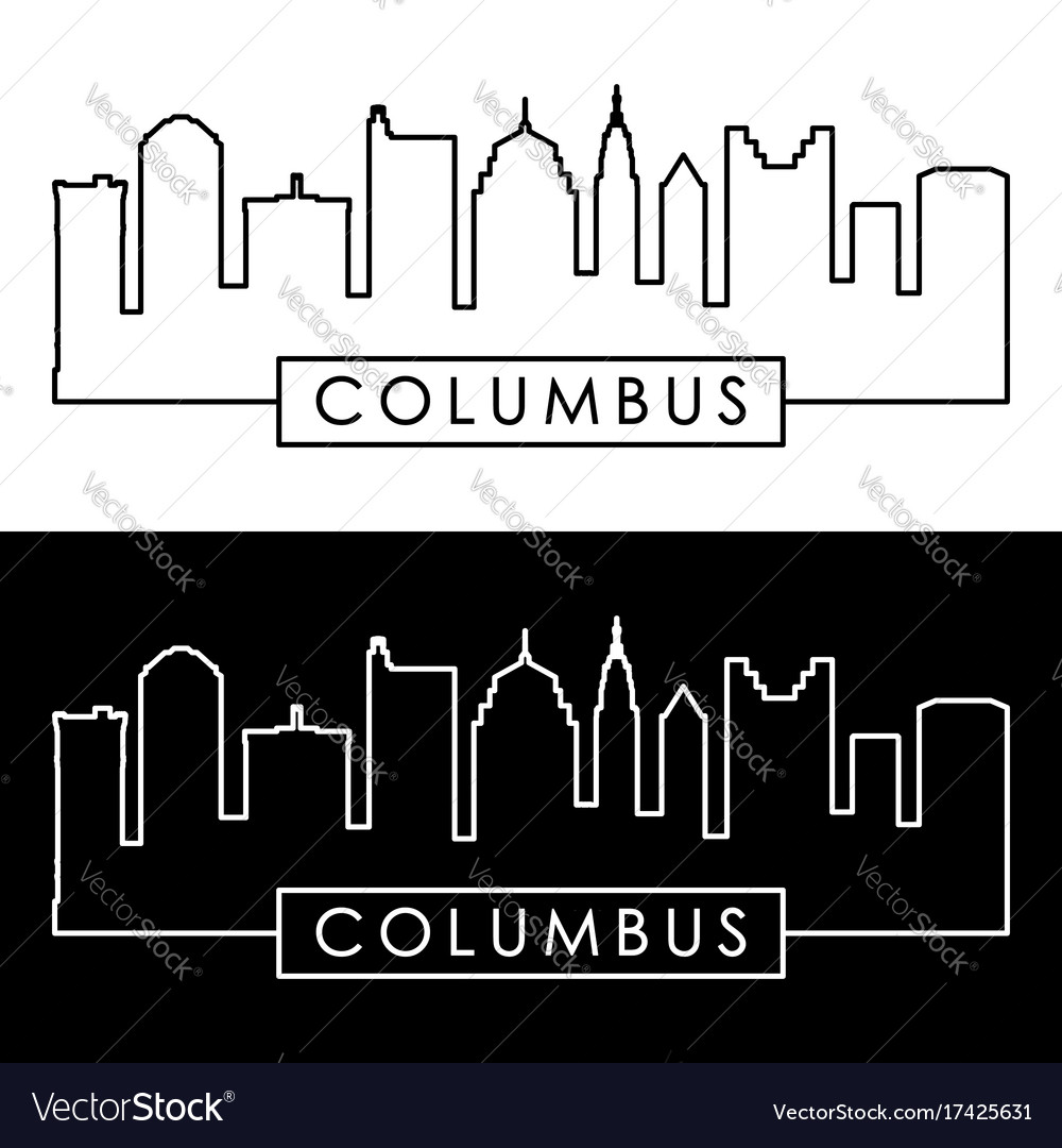 Columbus skyline linear style editable file