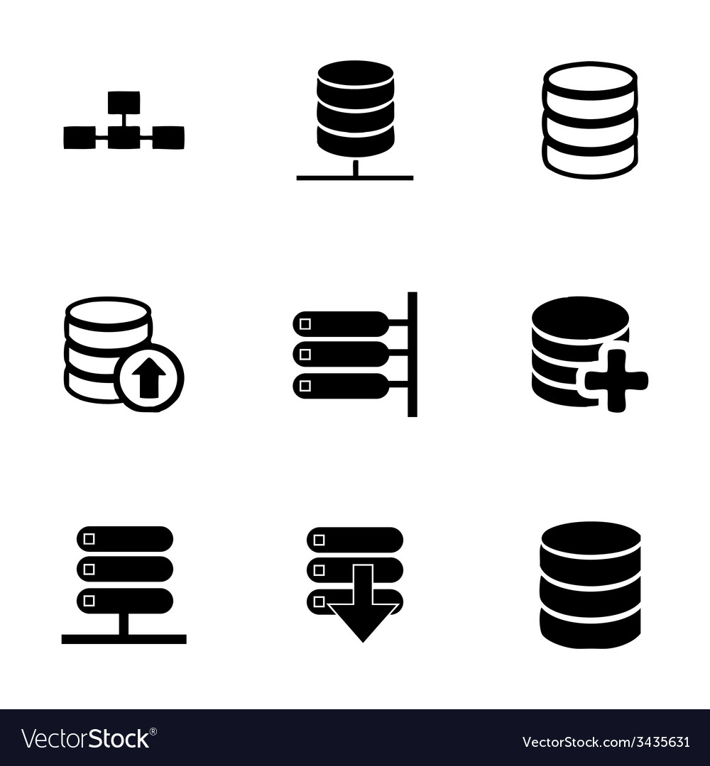 Database icon set Royalty Free Vector Image - VectorStock