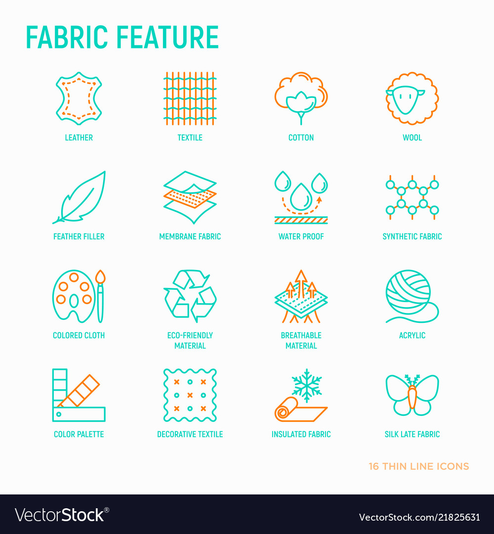 Fabric Feature Thin Line Icons - Material Collecti