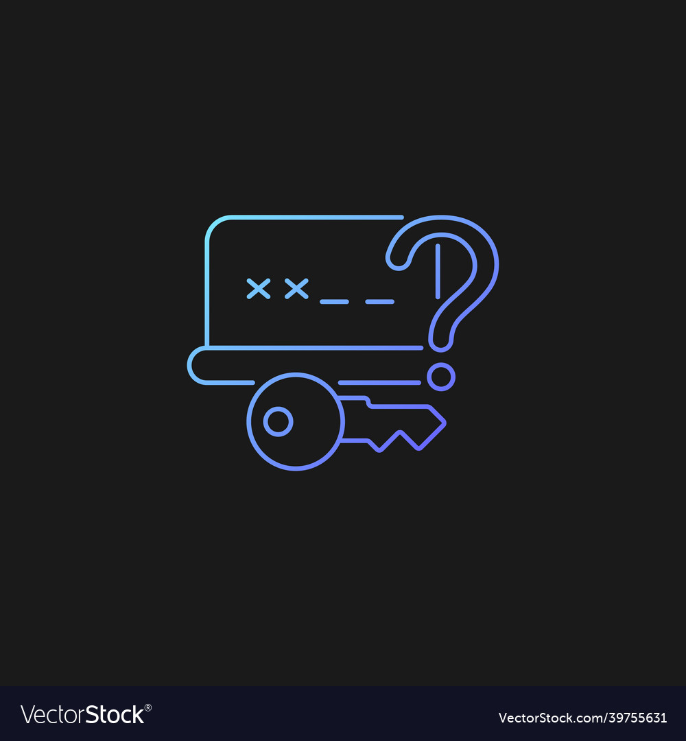 Forgetting password gradient icon for dark theme vector image Forgetting password gradient icon for dark theme