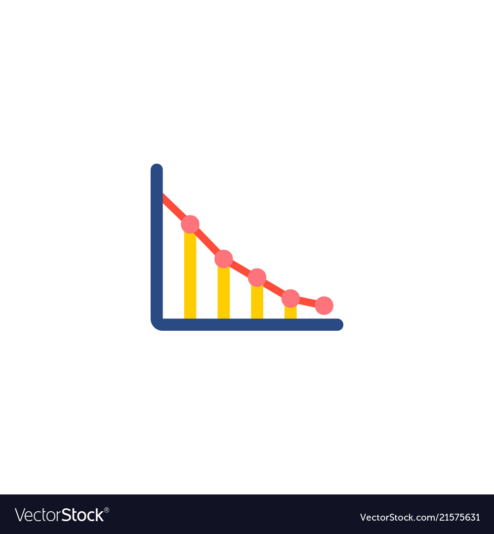Graph icon flat element vector image Graph icon flat element