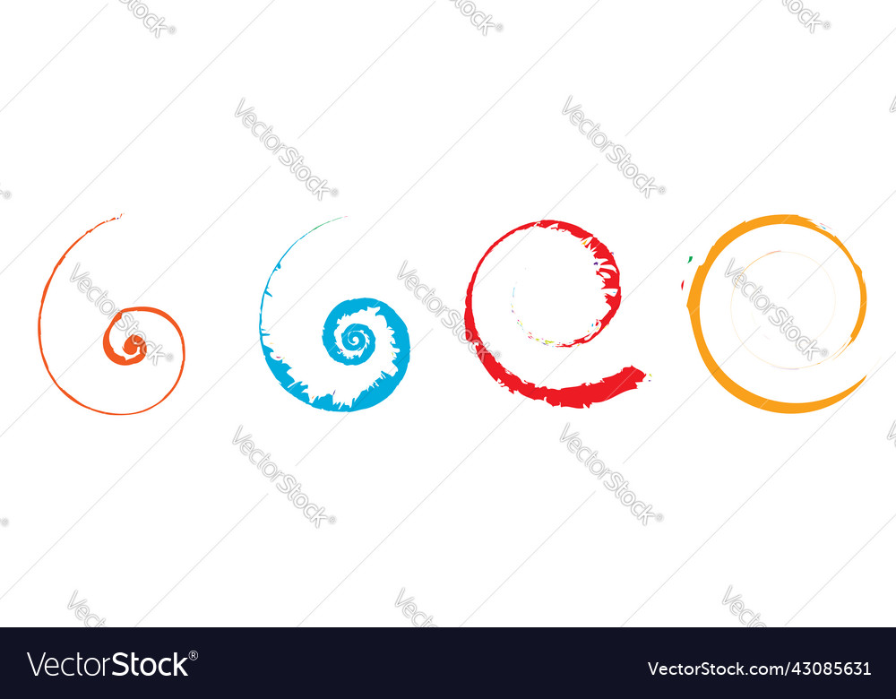 Grungy textured spiral design element vector image Grungy textured spiral design element
