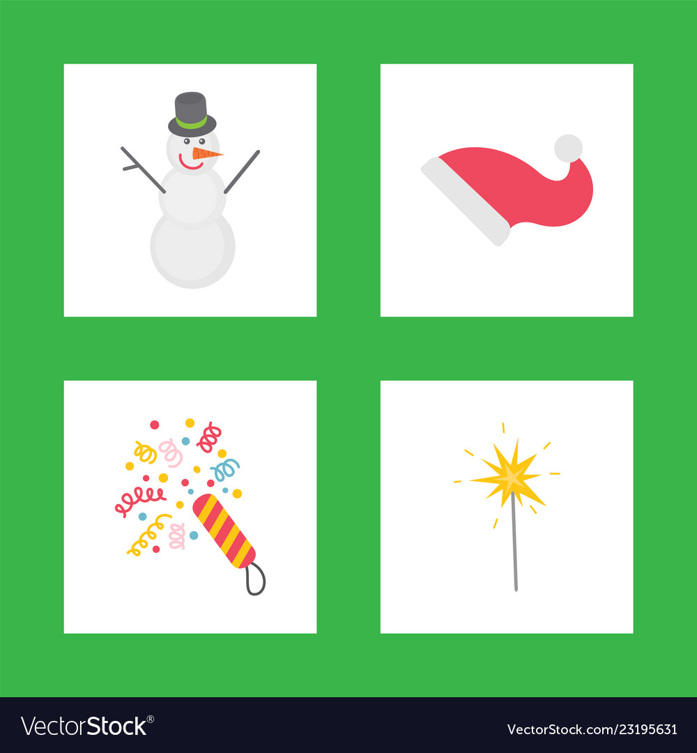 Holiday decorations for celebrating new year icons