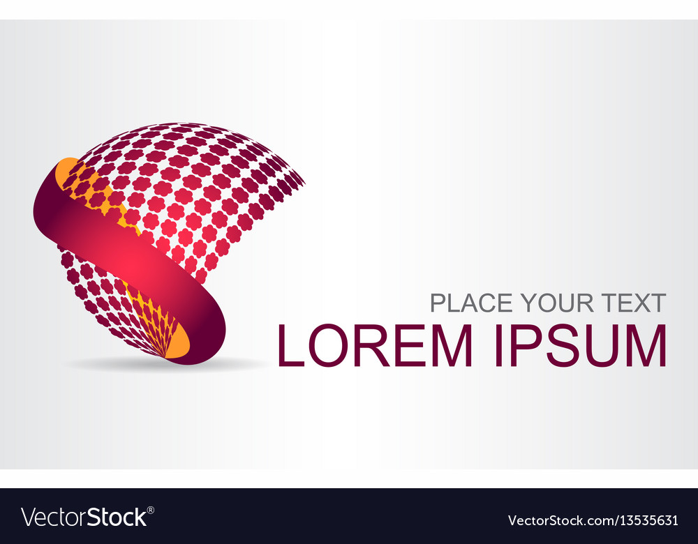 Logo stylized spherical surface Royalty Free Vector Image