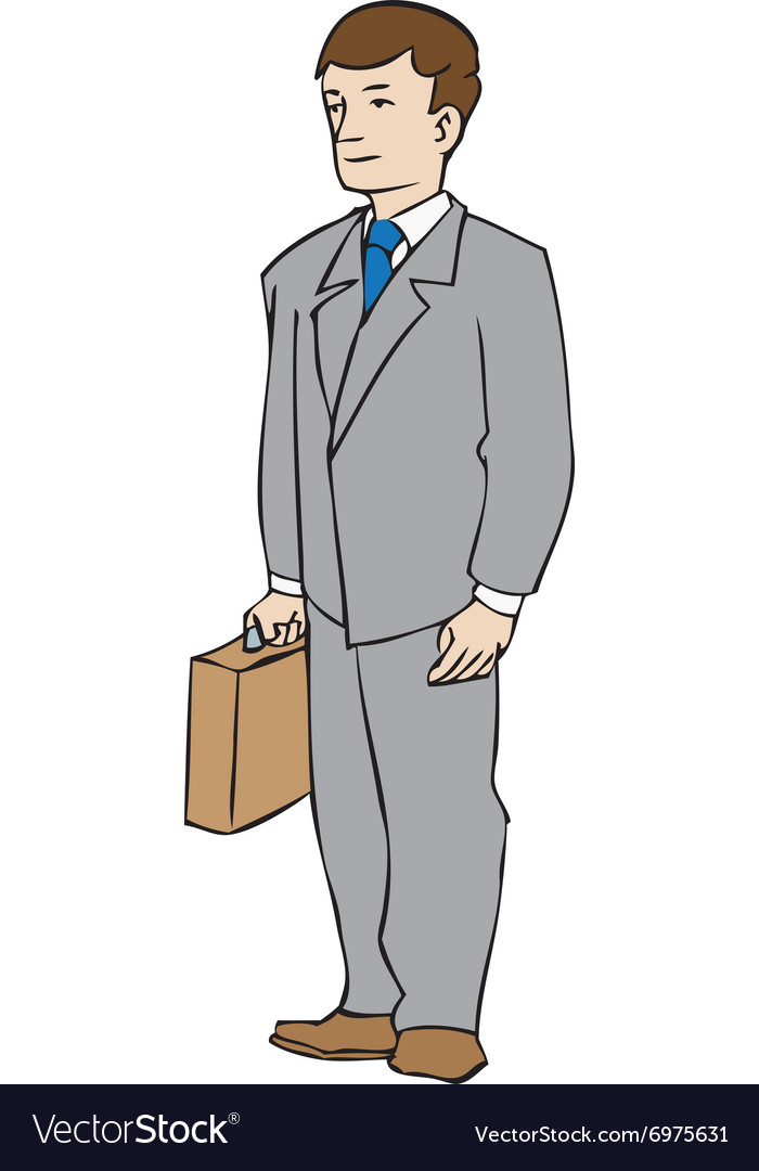 Man with attache Royalty Free Vector Image - VectorStock