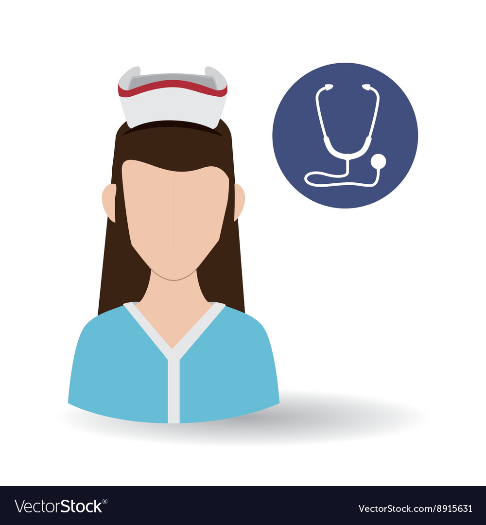 Medical care concept nurse icon white background