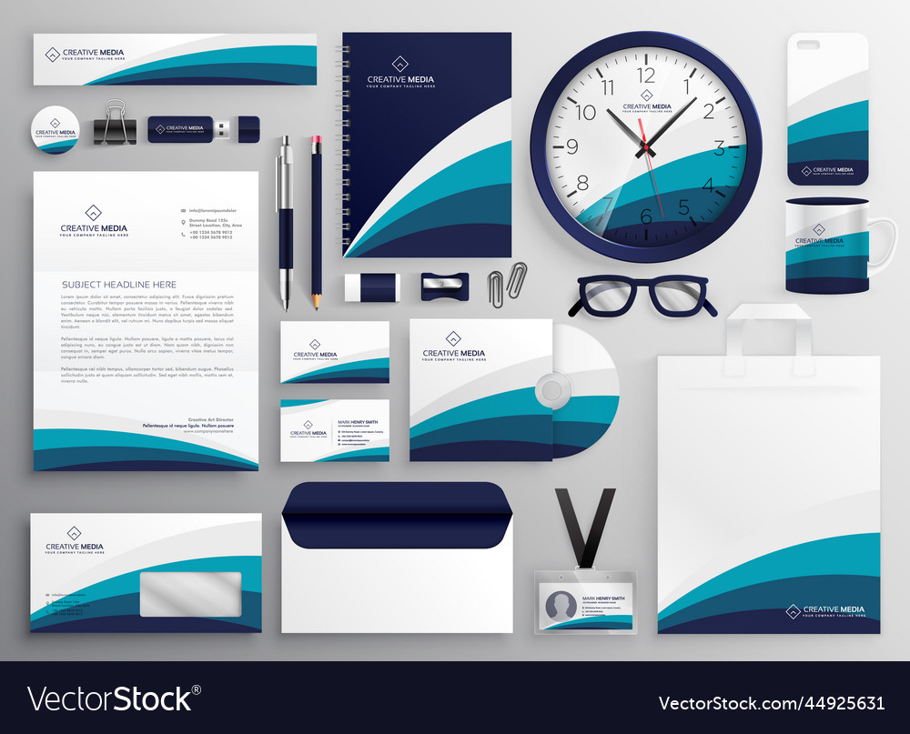 Moderne saubere Business Stationery Set für Ihre